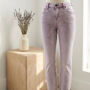 KUT from the Kloth| Lavender Denim Mid-Rise Skinny Jeans Sz 6